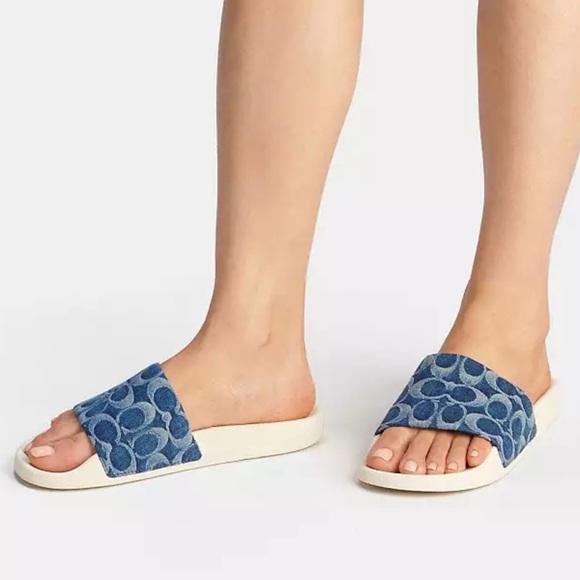 NEW Coach Udele Sport Slide In Signature Denim - Picture 8 of 8